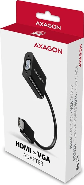 Axagon HDMI 1.4 Stecker auf VGA Buchse, Adapterkabel, 17cm
