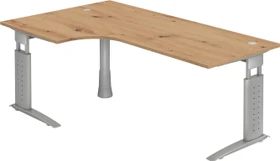 Hammerbacher Ergonomic Plus U-Serie US82/E/W Eckschreibtisch 200x120cm Eiche/weiß