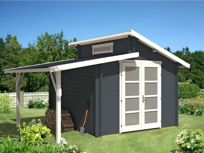 Alpholz Gartenhaus Aktiva mit Schleppdach 500x360cm braun