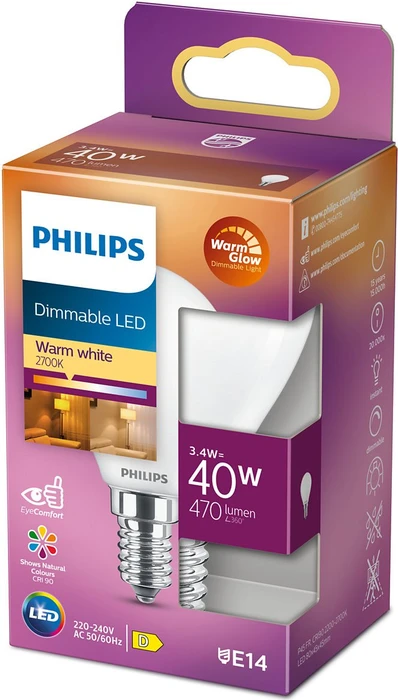 Philips Classic LED Tropfen E14 3.4-40W/WW