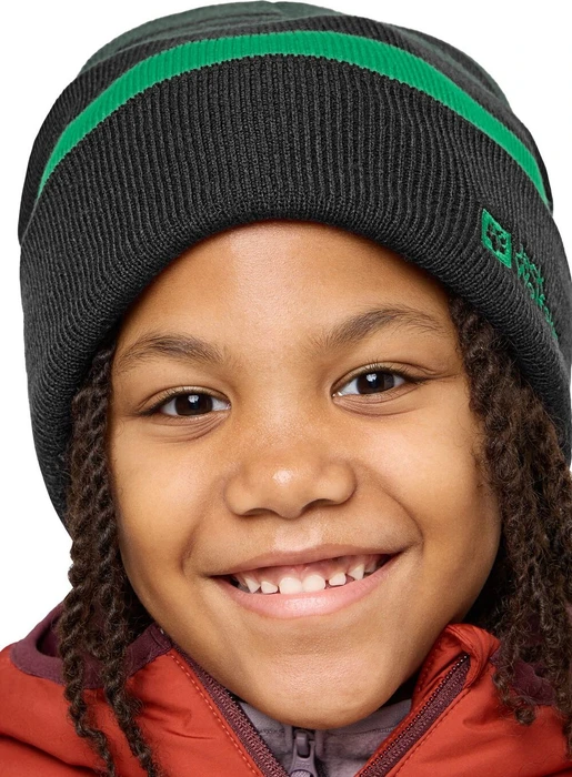 Jack Wolfskin Stripy Knit Beanie slate green/mystic (Junior)