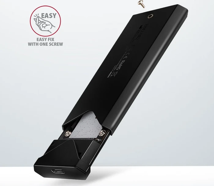 Axagon M.2 Festplattengehäuse, M.2 PCIe, USB-C 3.1