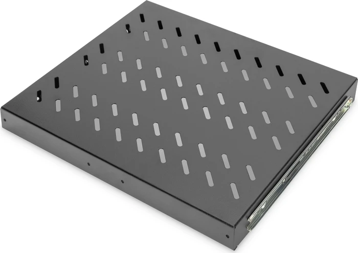 Digitus ausziehbarer Fachboden für Netzwerk- und Serverschränke, 19", schwarz, 600mm Einbautiefe, 1HE