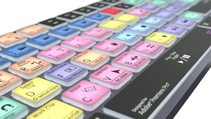 LogicKeyboard Titan Wireless Adobe Premiere Pro CC Mac, Titanium Gray, LEDs weiß, USB/Bluetooth, DE