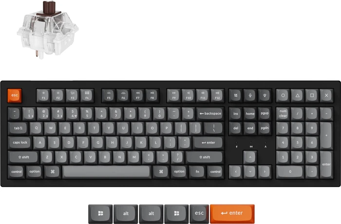 Keychron K10 Max, schwarz/grau, LEDs RGB, Keychron Super BROWN, USB/Bluetooth, US