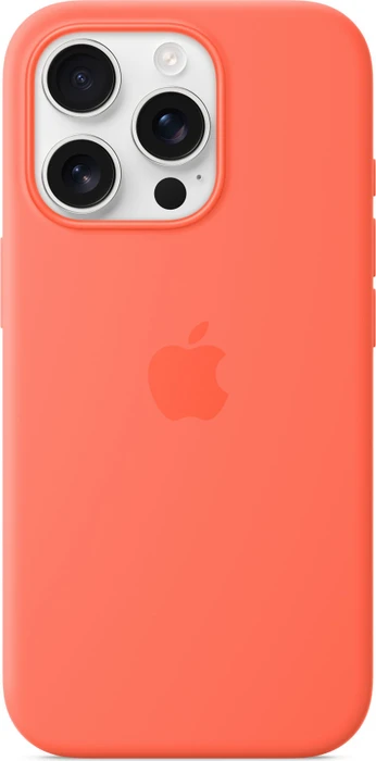 Apple Silikon Case mit MagSafe für iPhone 16 Pro Mandarine