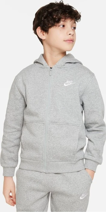 Nike Sportswear Club Fleece Hoodie dark grey heather/base grey/white (Junior)