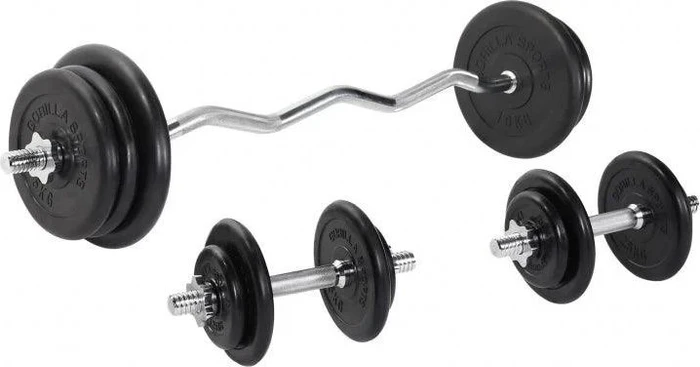 Gorilla Sports Gummi Sternverschluss Sz-Curl Set 70kg