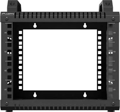 Lanberg Open Rack Series OR10 10" Open Frame Rack 4HE, 4-Pfosten, Flat Pack, IP20, RAL 9004, 300mm tief