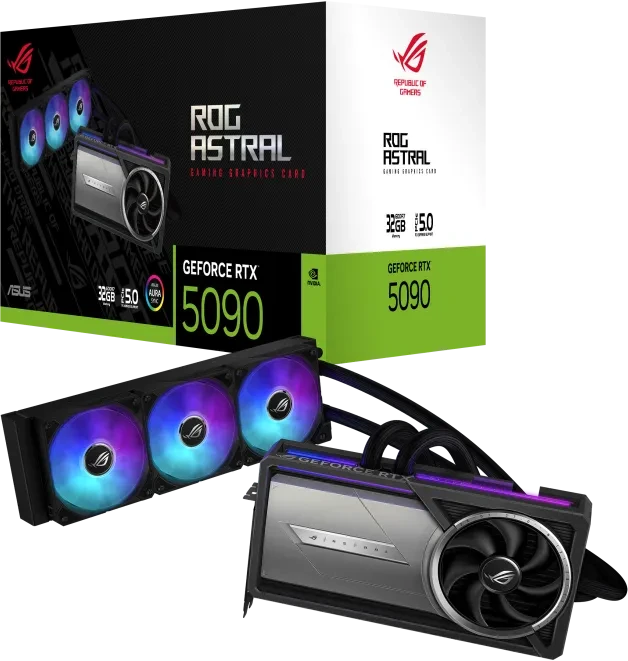 ASUS ROG Astral LC GeForce RTX 5090, ROG-ASTRAL-LC-RTX5090-32G-GAMING, 32GB GDDR7, 2x HDMI, 3x DP