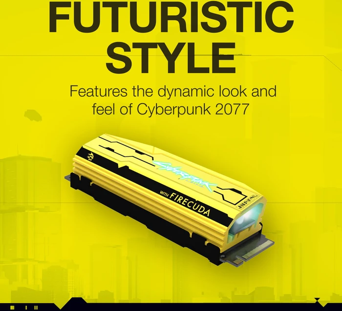 Seagate FireCuda 520 SSD +Rescue - Special Edition Cyberpunk 2077 1TB, M.2 2280 / M-Key / PCIe 4.0 x4, Kühlkörper