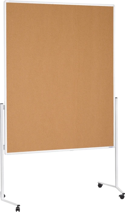 Magnetoplan Moderationstafel, mobile Pinnwand mit braunem Kork, weiß/braun, 120x150cm