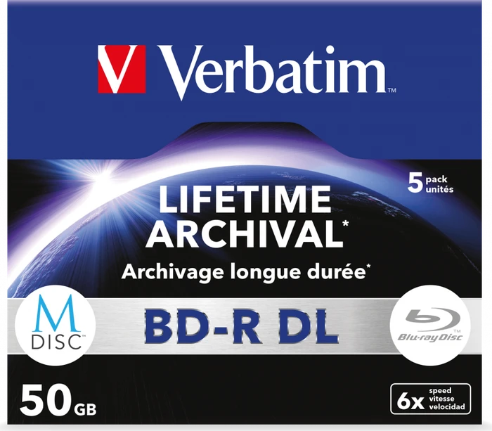 Verbatim M-DISC BD-R DL 50GB, 6x, 5er Jewelcase