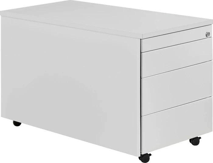 mauser Rollcontainer line, 1x Utensilienauszug, 3x Materialschublade, lichtgrau