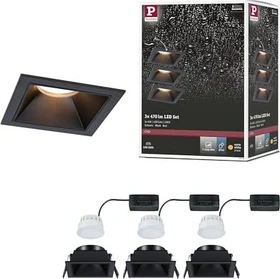 Paulmann Cole Coin LED 6W Einbauleuchte schwarz, 3 Stück