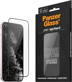 PanzerGlass Ceramic Screen Protector Ultra-Wide Fit with EasyAligner für Apple iPhone 15