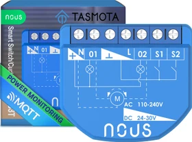 Nous B3T WiFi Tasmota Switch Modul 2-Kanal, 16A, Schaltaktor