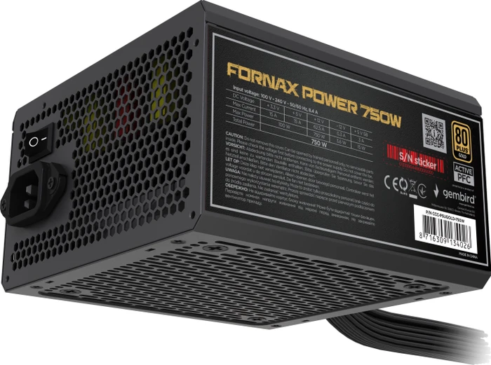 Gembird Fornax Power Bronze schwarz 750W, ATX 2.4