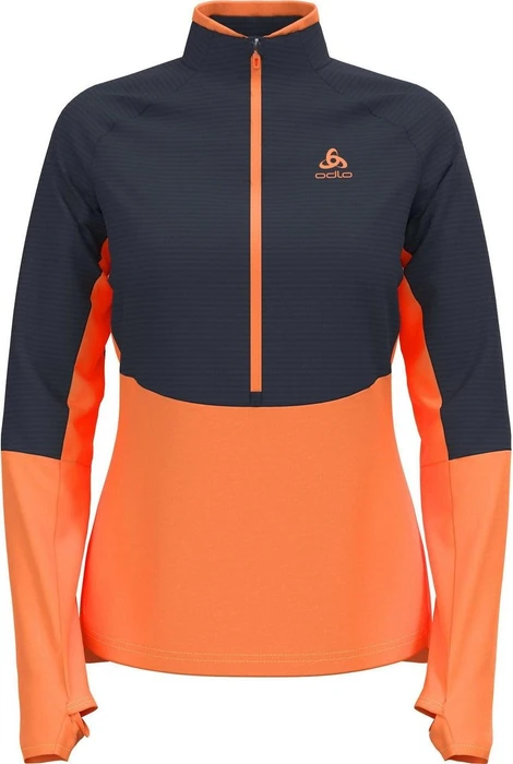 Odlo Descent Ceramiwarm Midlayer Half Zip Funktionsshirt langarm india ink/live wire (Damen)