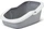 Savic Aseo offene Katzentoilette, hinten erhöht, Cool Grey (A0204-00WG)
