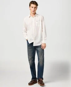 Wrangler Regular 1 Pocket Hemd langarm weiß (Herren)