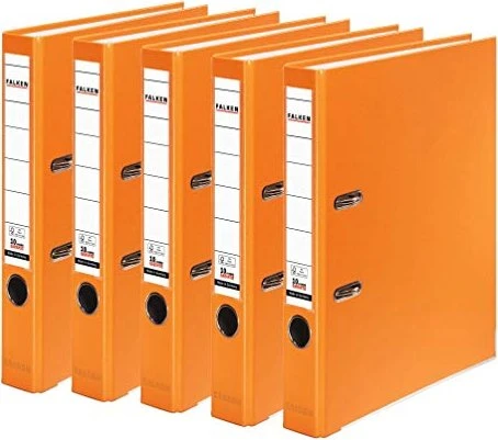 Falken Color Ordner 2-Ring PP, 50mm, A4, orange, 5er-Pack