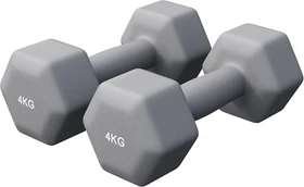 Gorilla Sports Hexagon Gummi Kurzhantel 8kg