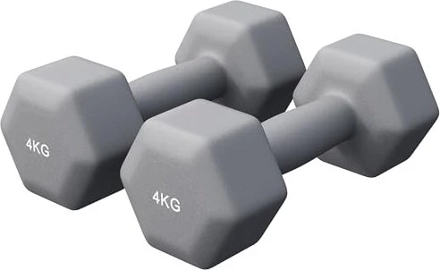 Gorilla Sports Hexagon Gummi Kurzhantel 8kg