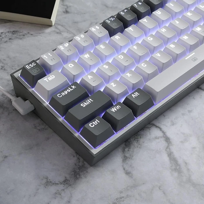 Redragon K617 Fizz, 60%, weiß/grau, LEDs RGB, hot-swap, Outemu Red, USB, US