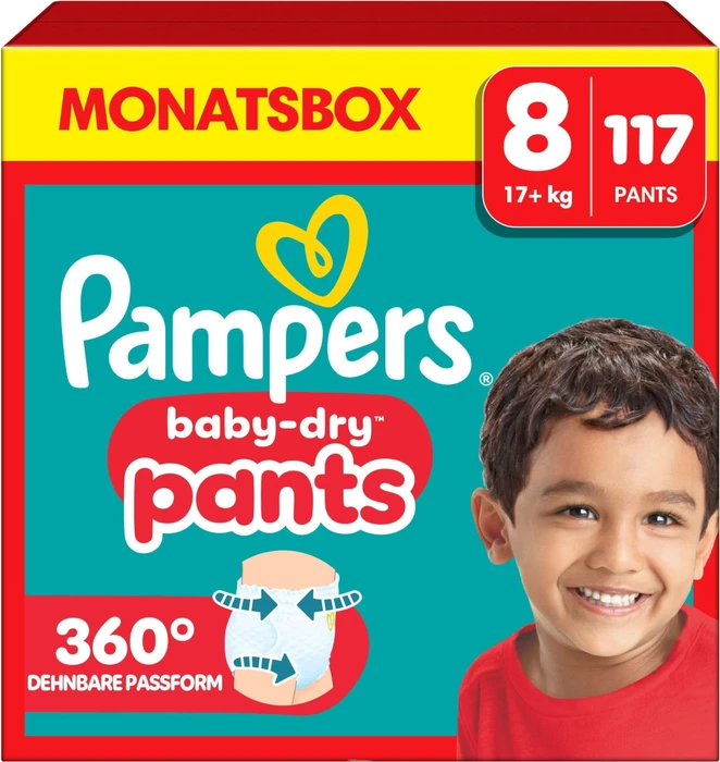 Pampers Baby-Dry pants Gr.8 Einwegwindel, 19+kg, 117 Stück