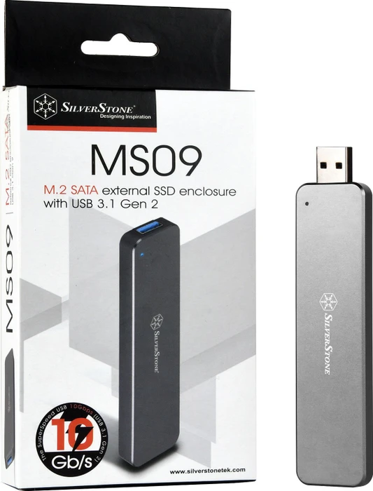 SilverStone MS09C, M.2 SSD, USB-A 3.1