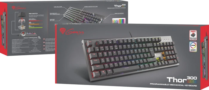 Genesis Thor 300 RGB, schwarz, Outemu Red, USB, FR
