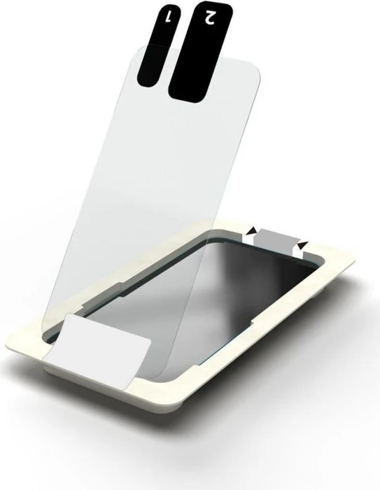 eSTUFF Titan Shield Full Cover Screen Protector + Mounting Frame für Apple iPhone 12 Pro Max transparent