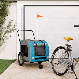 vidaXL Hunde 68x134cm Fahrradanhänger blau