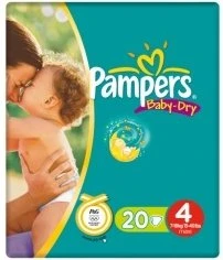 Pampers Baby-Dry Gr.4 Einwegwindel, 7-18kg, 20 Stück
