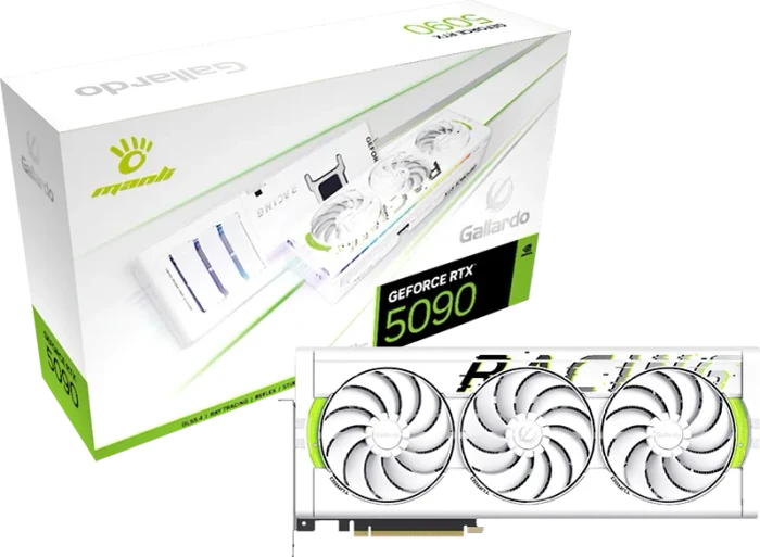 Manli White Gallardo GeForce RTX 5090 OC, 32GB GDDR7, HDMI, 3x DP