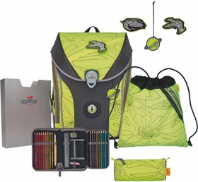 DerDieDas ErgoFlex Max Superflash Neon Fighter Schultaschen-Set, 5-tlg.