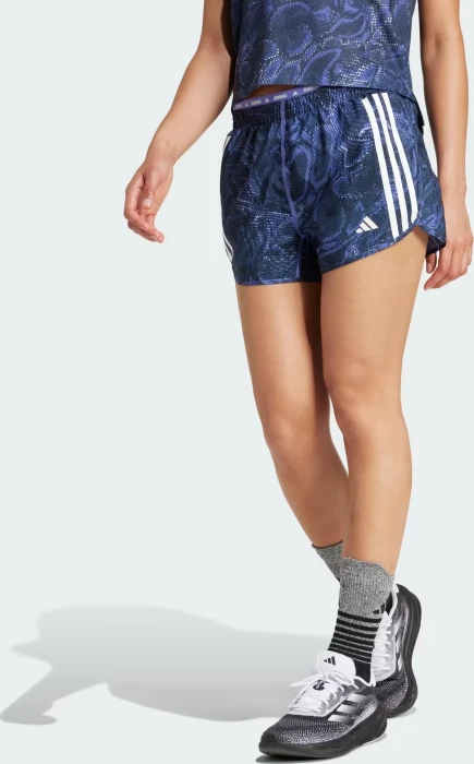 adidas Own The Run Excite Allover Print Aeroready Laufhose kurz semi cobalt blue (Damen)