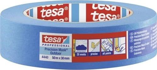 tesa Professional 4440 Präzisionskrepp Outdoor blau, Klebeband, 30mm/50m, 1 Stück
