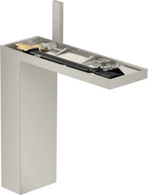 Hansgrohe Axor MyEdition Waschbeckenarmatur 230 mit Push-Open Ablaufgarnitur ohne Platte edelstahloptik