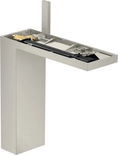Hansgrohe Axor MyEdition Waschbeckenarmatur 230 mit Push-Open Ablaufgarnitur ohne Platte edelstahloptik