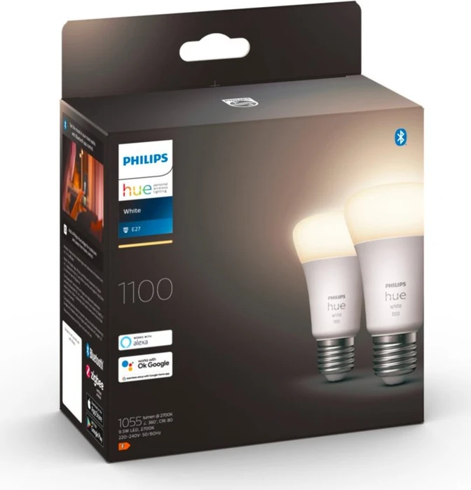 Philips Hue White 1100 LED-Bulb E27 9.5W/827, 2 Stück