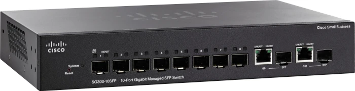 Cisco SG300 Desktop Gigabit Managed Switch, 8x SFP, 2x RJ-45/SFP