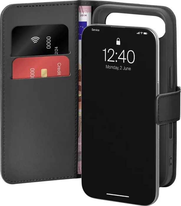 Puro Wallet Stand Case für Apple iPhone Air schwarz