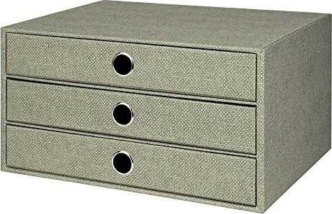 Rössler 3er Schubladenbox, 3 Schubladen, A4, salbeigrün