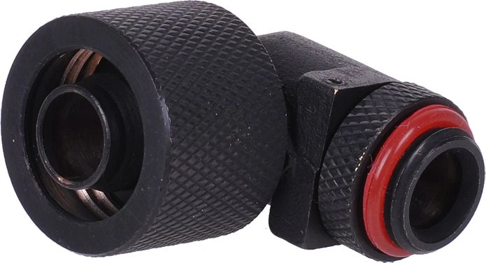 Aquatuning HF Schlauchanschluss, 90°, G1/4" AG auf 16/10mm drehbar, schwarz