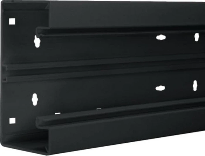 Hager PVC-Brüstungskanal-Unterteil BR, frontrastend, für Oberteil 80mm, Graphitschwarz