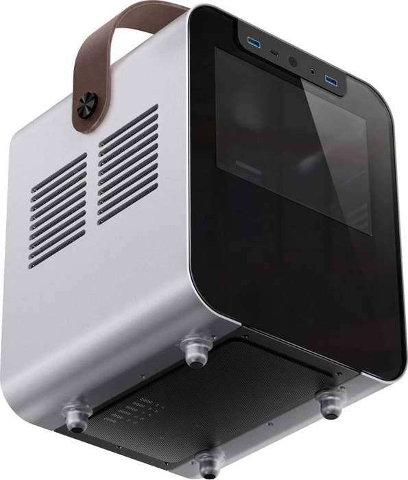 Jonsbo Jonsplus BO 100, silber, Glasfenster, Mini-ITX