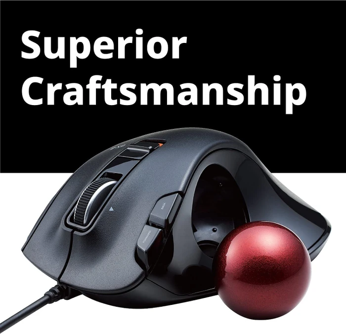 Elecom EX-G M-XT2URBK-G Wired Trackball schwarz/rote Kugel, Rechtshänder, USB-A