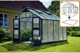 Juliana Premium 10.9m² 10mm Polycarbonat Gewächshaus anthrazit/schwarz